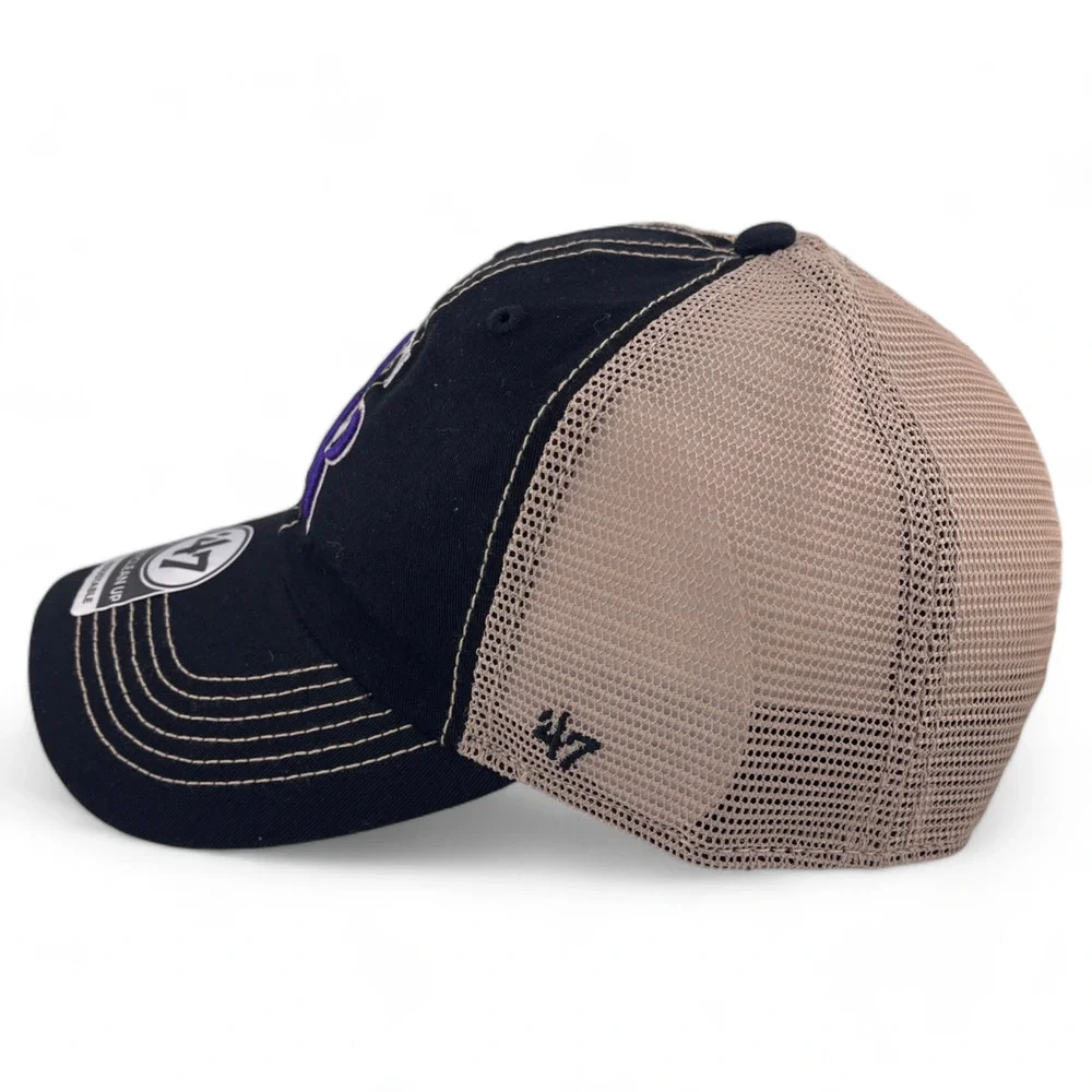 '47 Brand Colorado Rockies MLB Black Trawler Mesh Back Clean Up Adjustable Hat‎